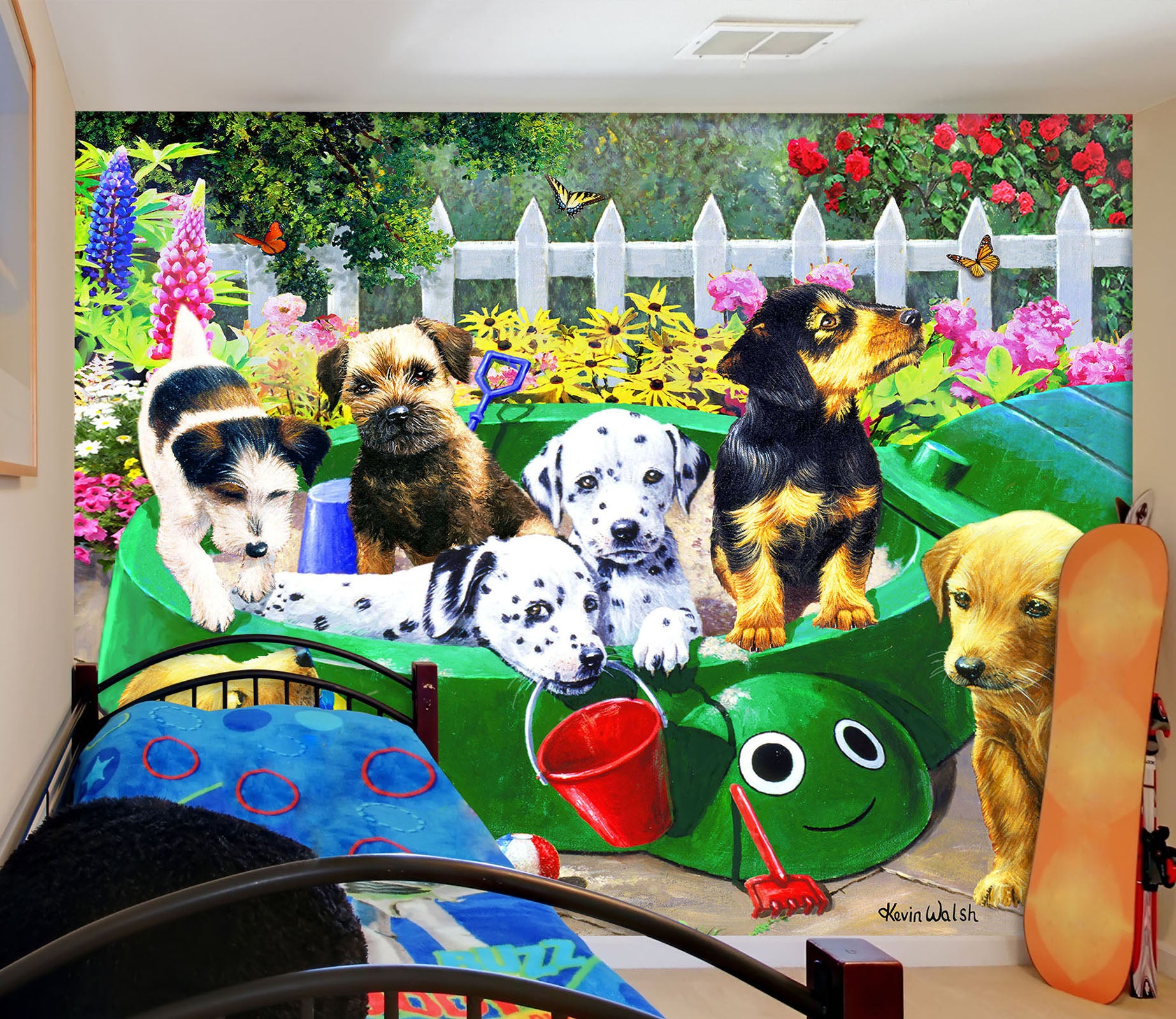 3D Pet Dog Playing 108 Kevin Walsh Wall Mural Wall Murals
