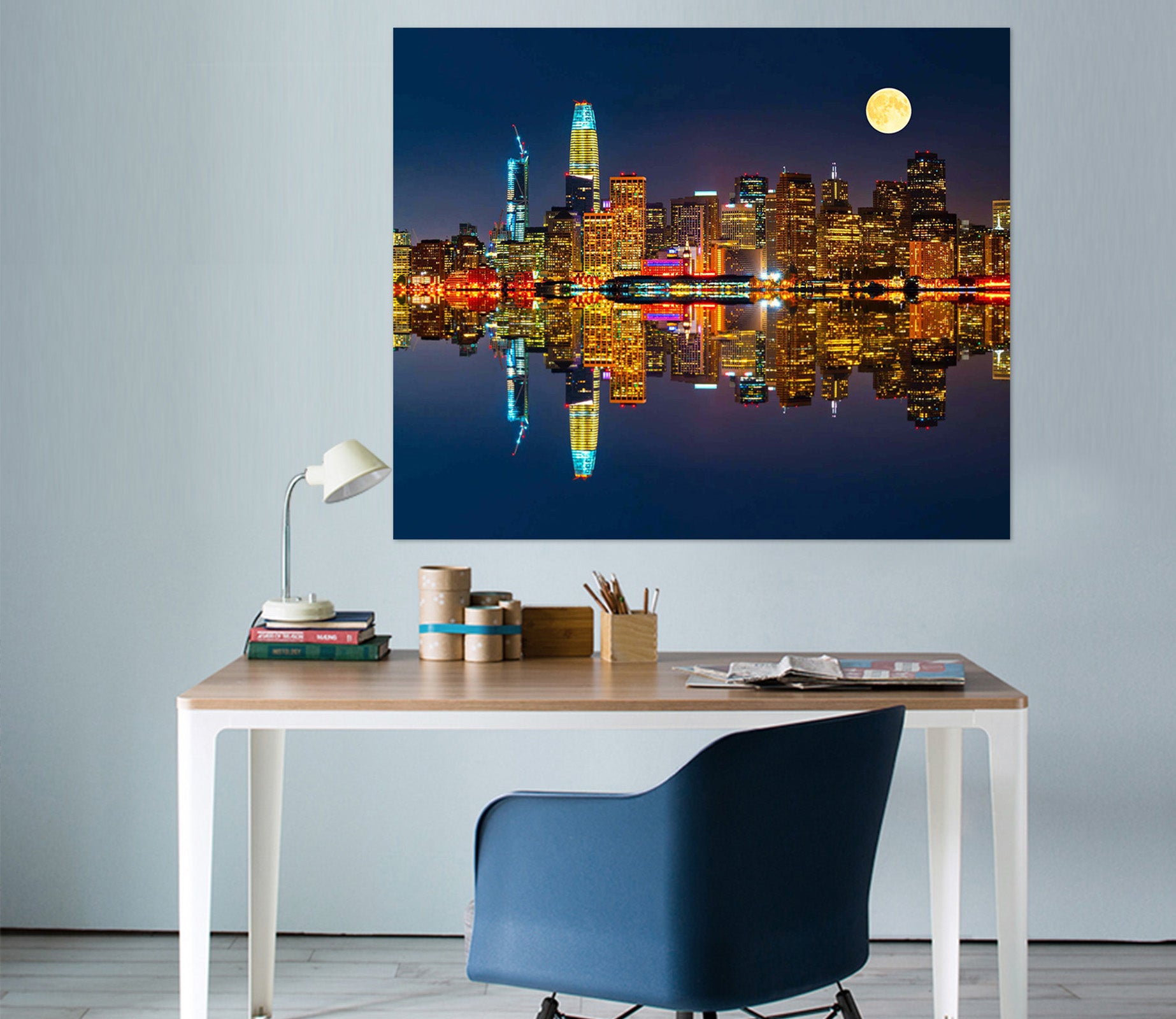 3D Night City 136 Marco Carmassi Wall Sticker