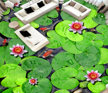 3D Lotus Leaf Lotus 261 Floor Mural  Wallpaper Murals Rug & Mat Print Epoxy waterproof bath floor