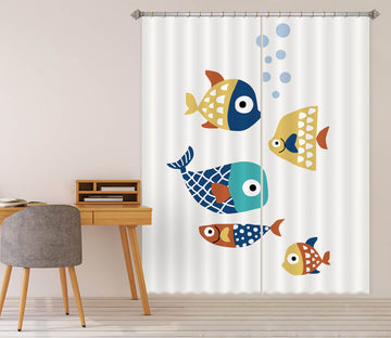 3D Color Fish 1077 Boris Draschoff Curtain Curtains Drapes