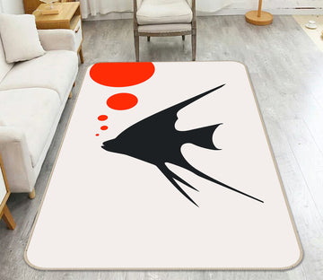 3D Fish Bubble 1015 Boris Draschoff Rug Non Slip Rug Mat