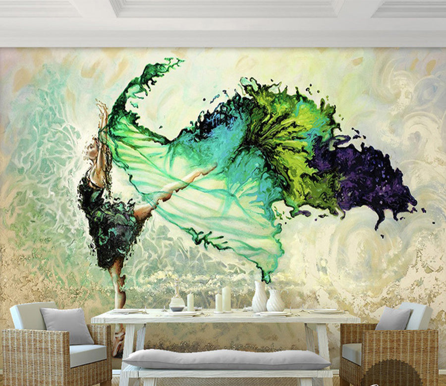 3D Woman Dancing WG126 Wall Murals