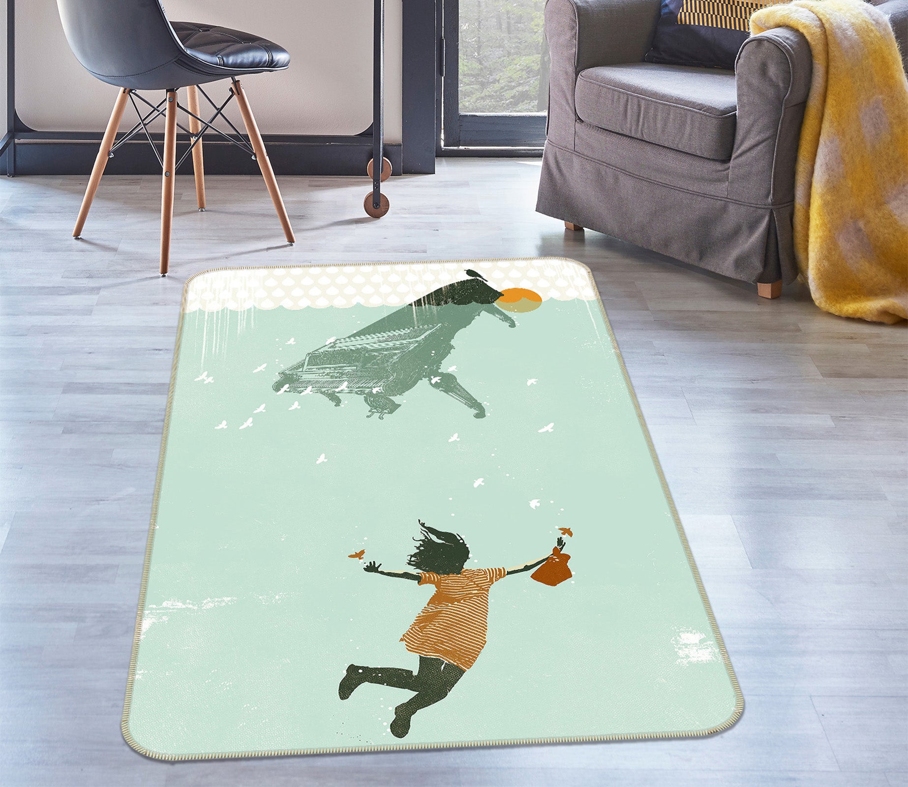 3D Underwater Swimming 1018 Showdeer Rug Non Slip Rug Mat