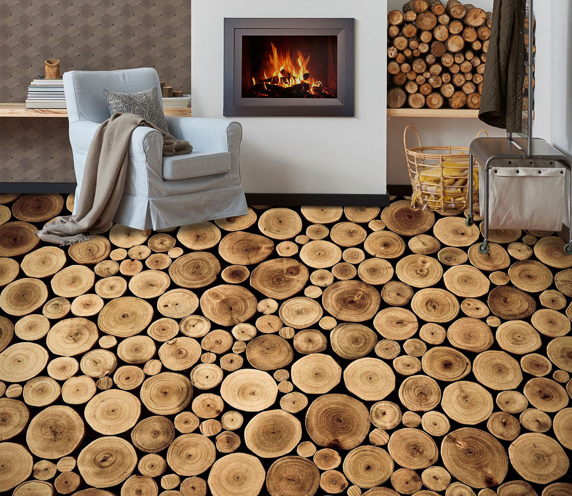 3D Tree Stump 535 Floor Mural  Wallpaper Murals Rug & Mat Print Epoxy waterproof bath floor