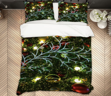3D Branches Ball Pendant 53013 Christmas Quilt Duvet Cover Xmas Bed Pillowcases