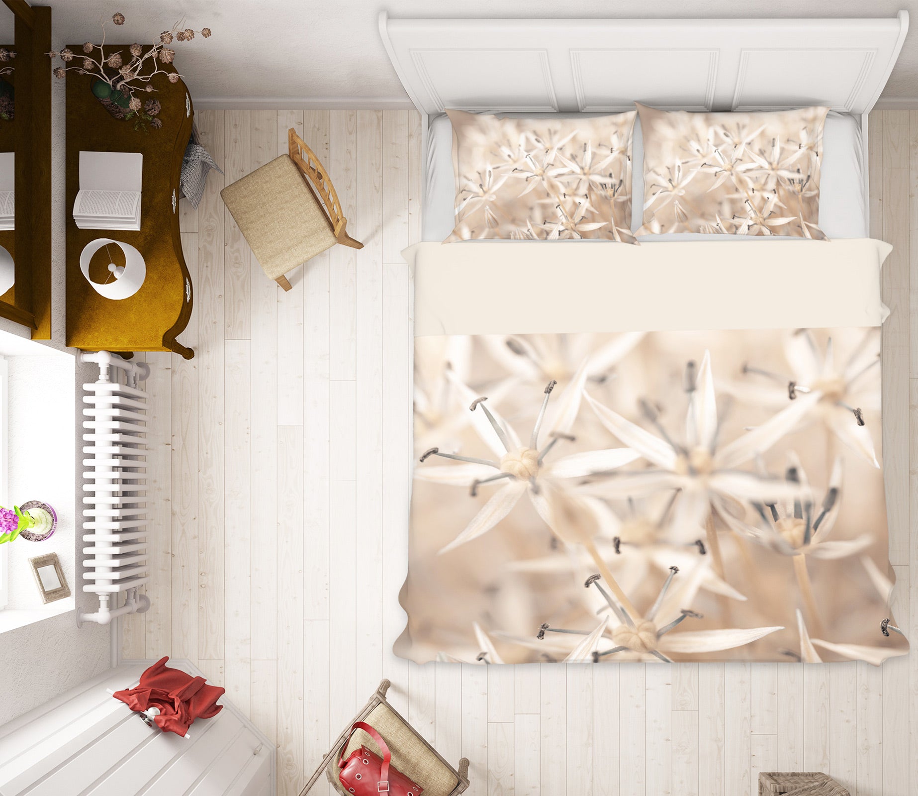 3D Gray Wildflowers 6966 Assaf Frank Bedding Bed Pillowcases Quilt Cover Duvet Cover