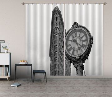 3D Grey Clock 194 Marco Carmassi Curtain Curtains Drapes