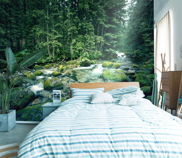 3D Forest Moss Stone 101 Wall Murals