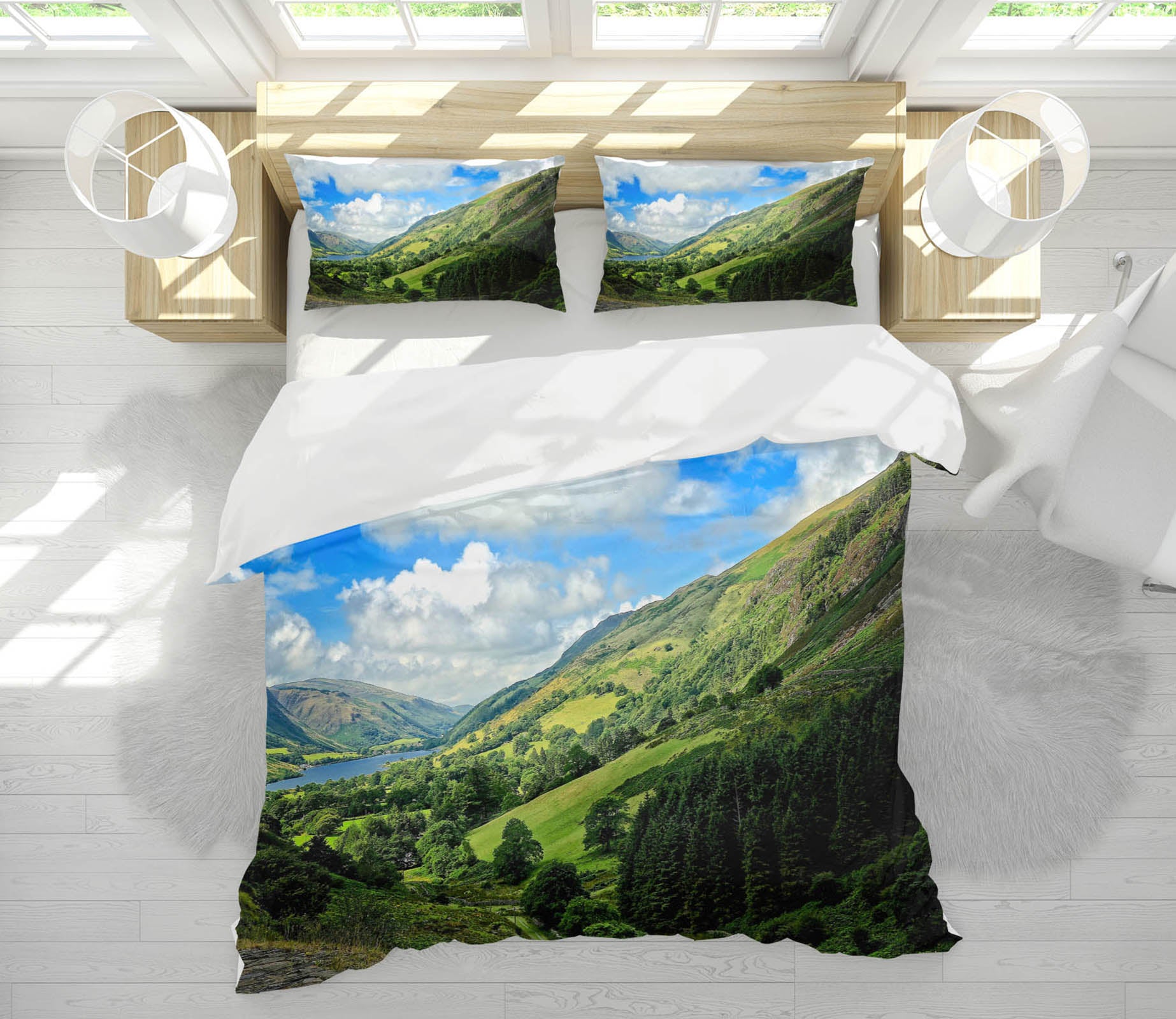 3D Grass Mountain Tree 8688 Kathy Barefield Bedding Bed Pillowcases Quilt