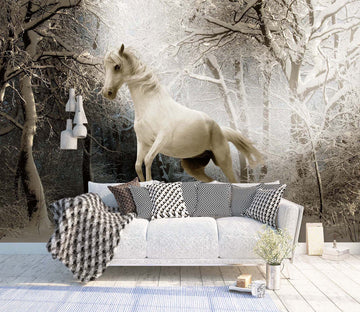 3D Snow White Horse 1514 Wall Murals