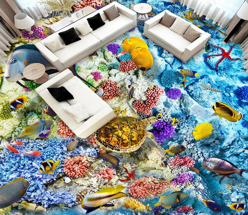 3D Magical Seaweed 039 Floor Mural  Self-Adhesive Sticker Bathroom Non-slip Waterproof Flooring Murals