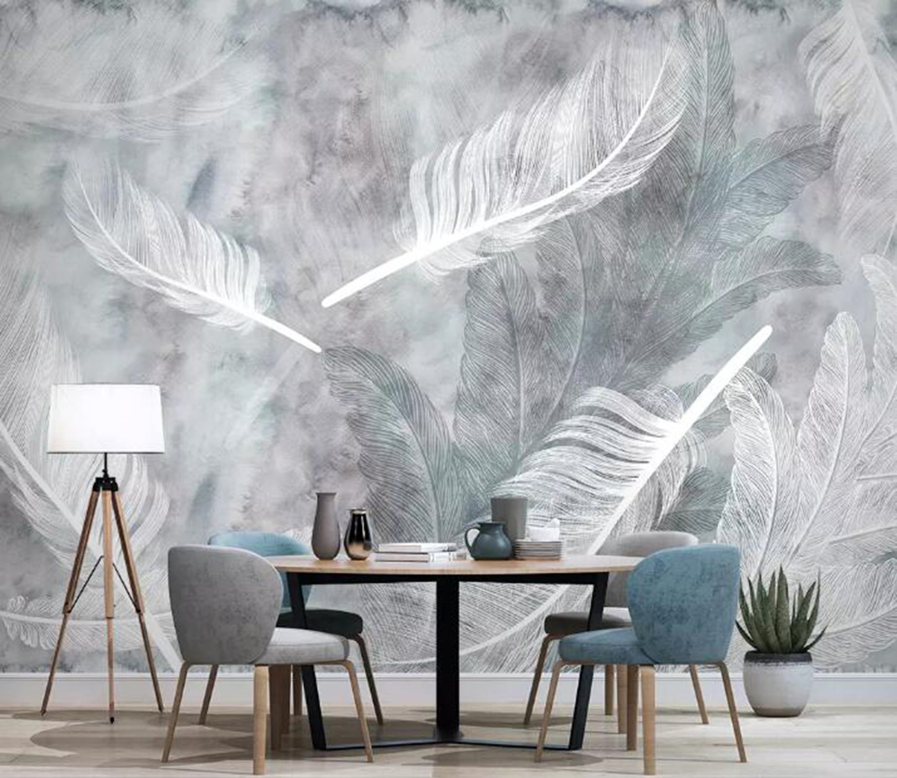 3D White Feather WG45 Wall Murals Wallpaper AJ Wallpaper 2 