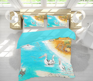 3D Beach Crane 034 Michael Sewell Bedding Bed Pillowcases Quilt