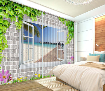 3D Wall Leaves 806 Curtains Drapes