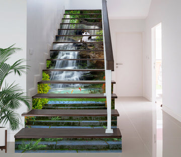 3D Rich Waterfall Picture Scroll 038 Stair Risers