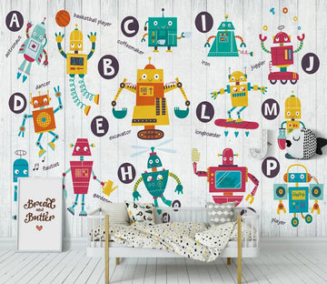 3D Childlike Robot 1045 Wall Murals