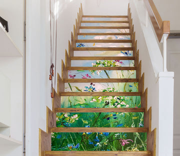 3D Green Grass Flower 2156 Skromova Marina Stair Risers
