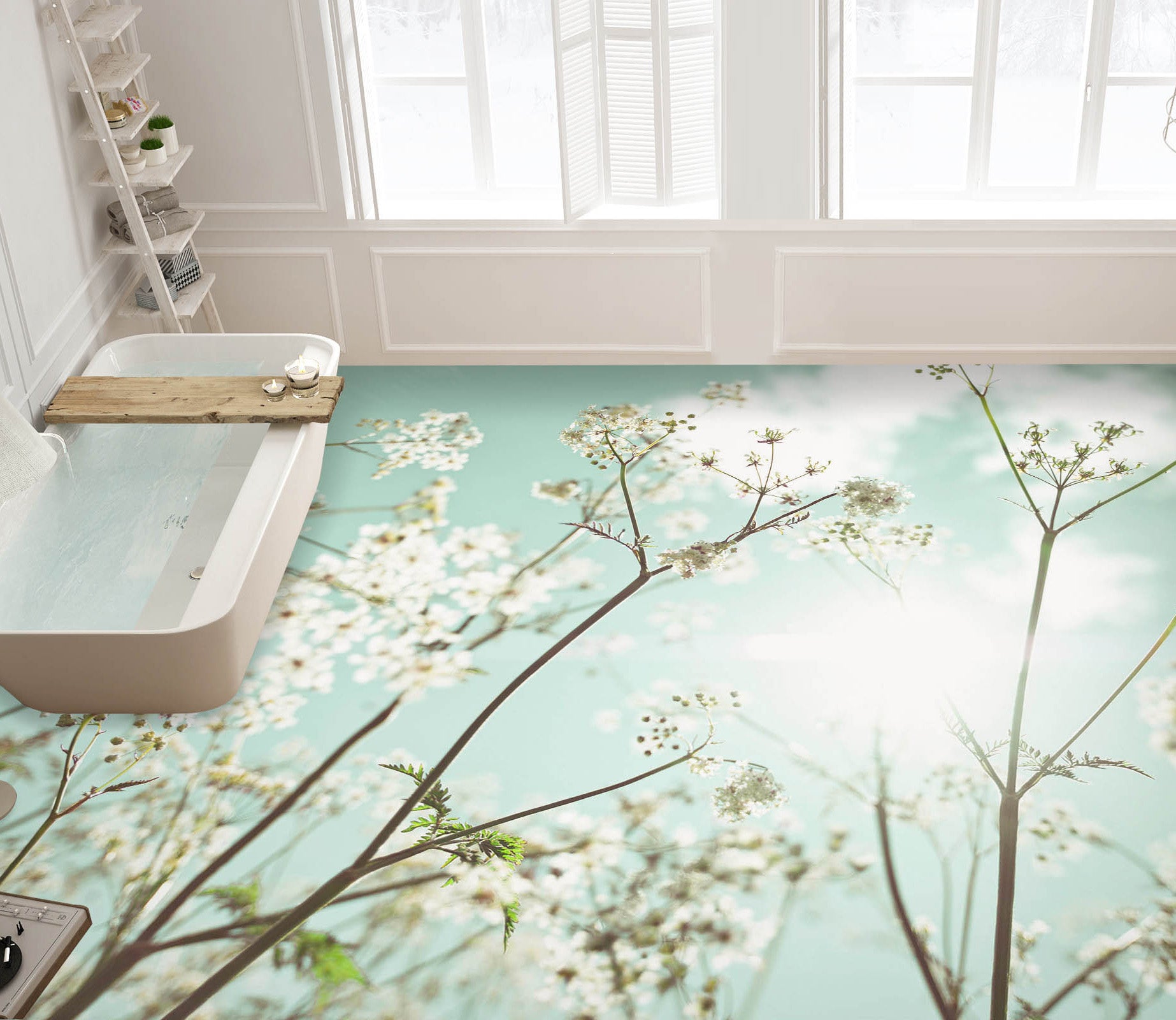 3D Flowers Plants 98172 Adrian Chesterman Floor Mural  Wallpaper Murals Self-Adhesive Removable Print Epoxy