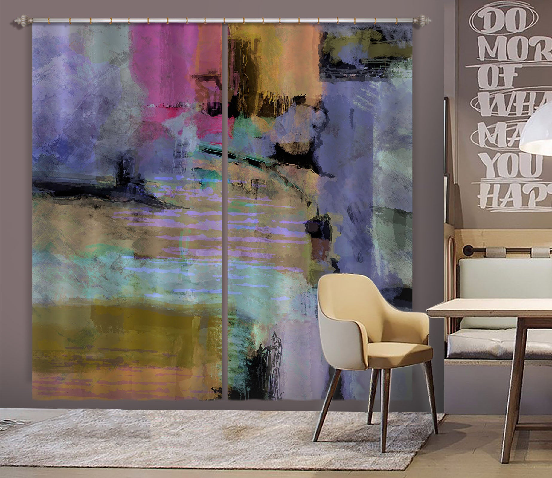 3D Painted Purple 220 Michael Tienhaara Curtain Curtains Drapes