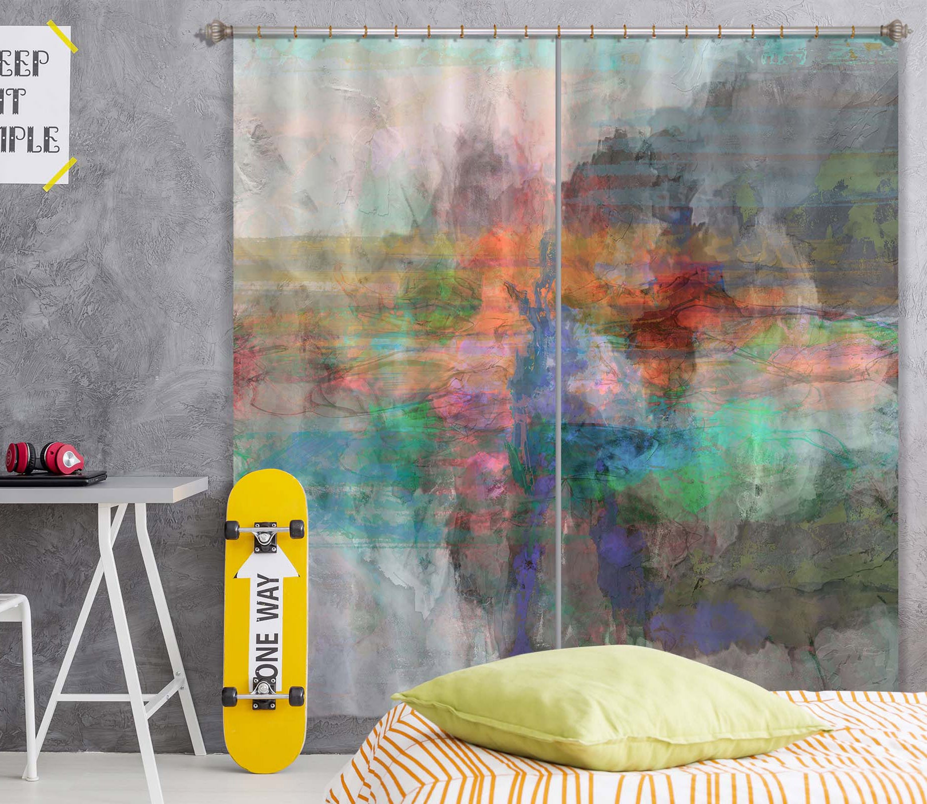 3D Color Graffiti 239 Michael Tienhaara Curtain Curtains Drapes