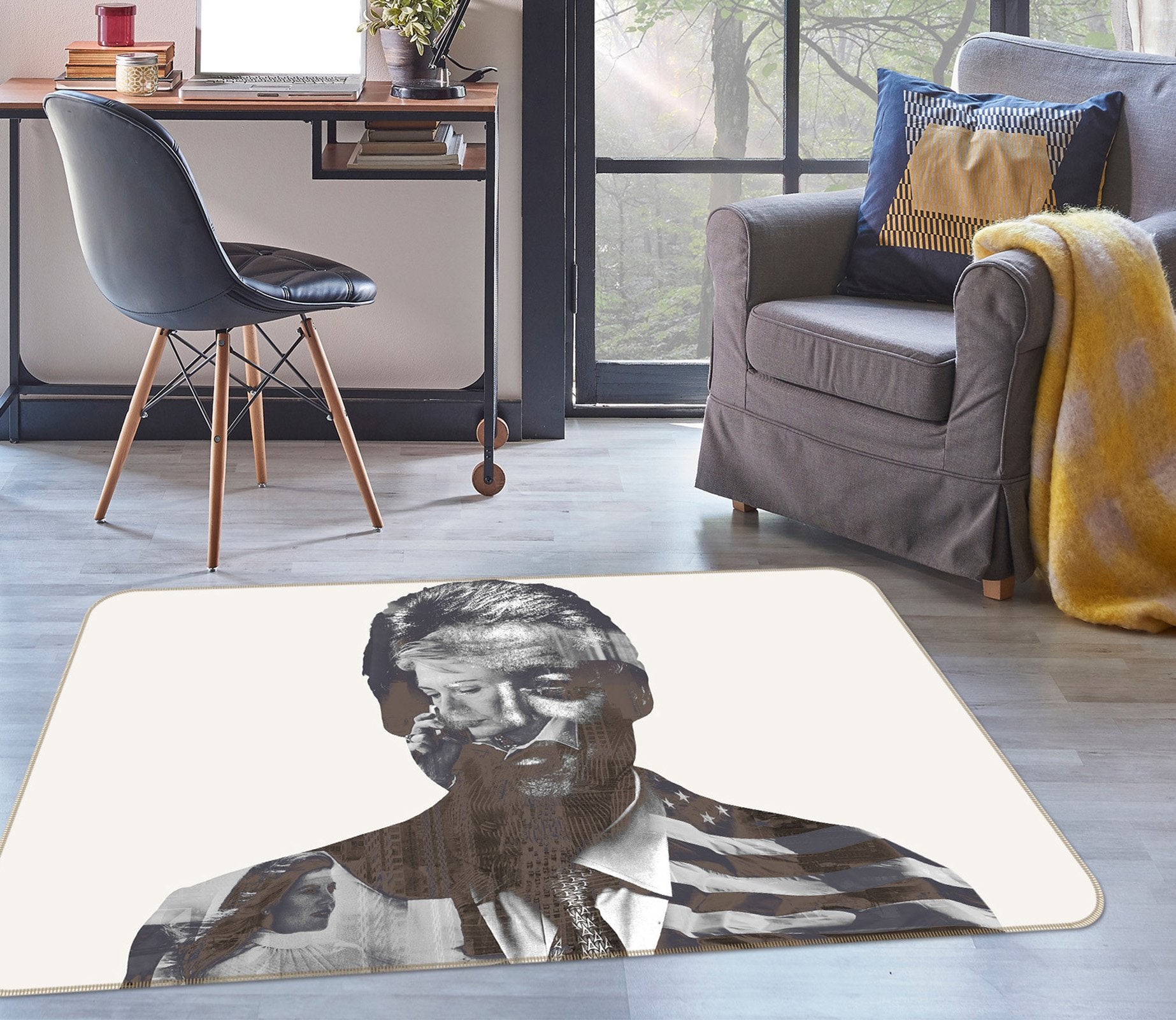 3D Billclinton 1001 Marco Cavazzana Rug Non Slip Rug Mat Mat AJ Creativity Home 