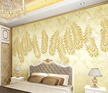 3D Golden Leaves 207 Wall Murals Wallpaper AJ Wallpaper 2 