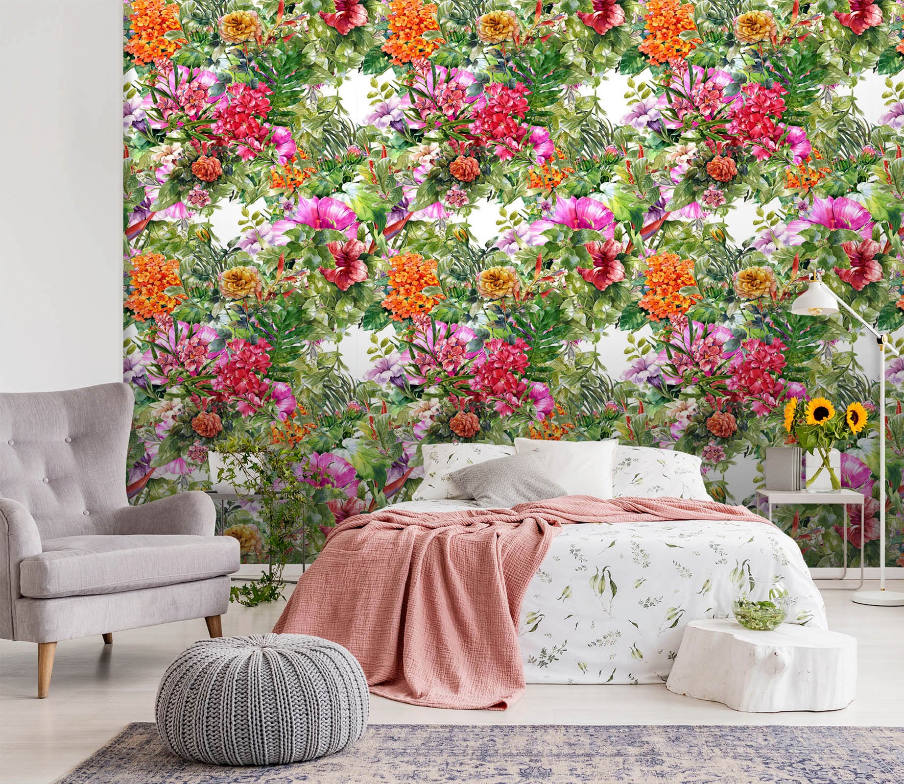 3D Bright Flowers 43 Wall Murals