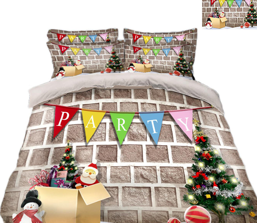 3D Pennant 31201 Christmas Quilt Duvet Cover Xmas Bed Pillowcases