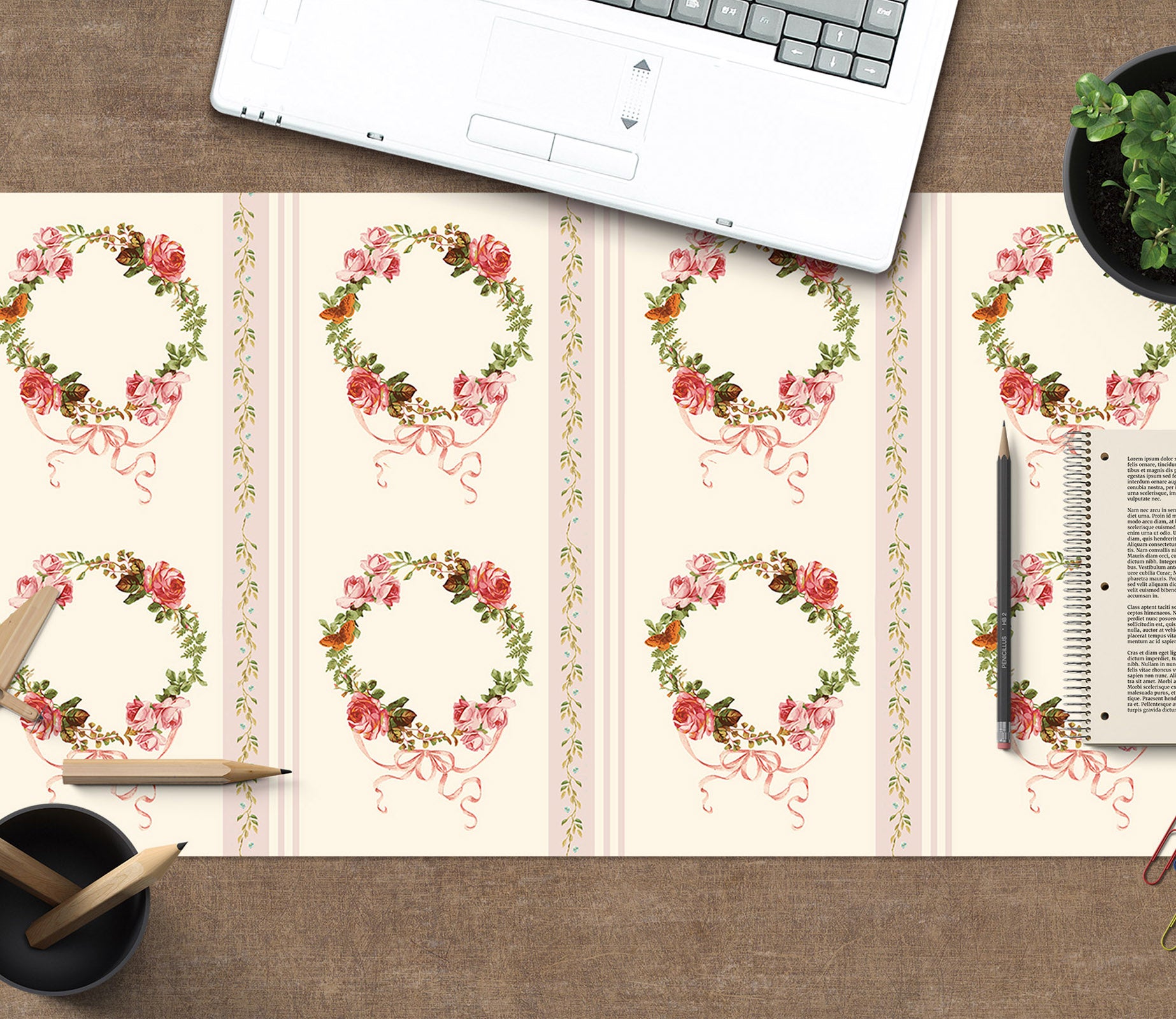 3D Flower Wreath 120203 Uta Naumann Desk Mat