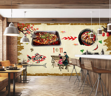 3D Grilled Fish 3026 Wall Murals