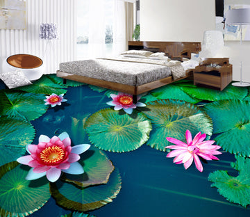 3D Lotus Leaf 474 Floor Mural  Wallpaper Murals Rug & Mat Print Epoxy waterproof bath floor