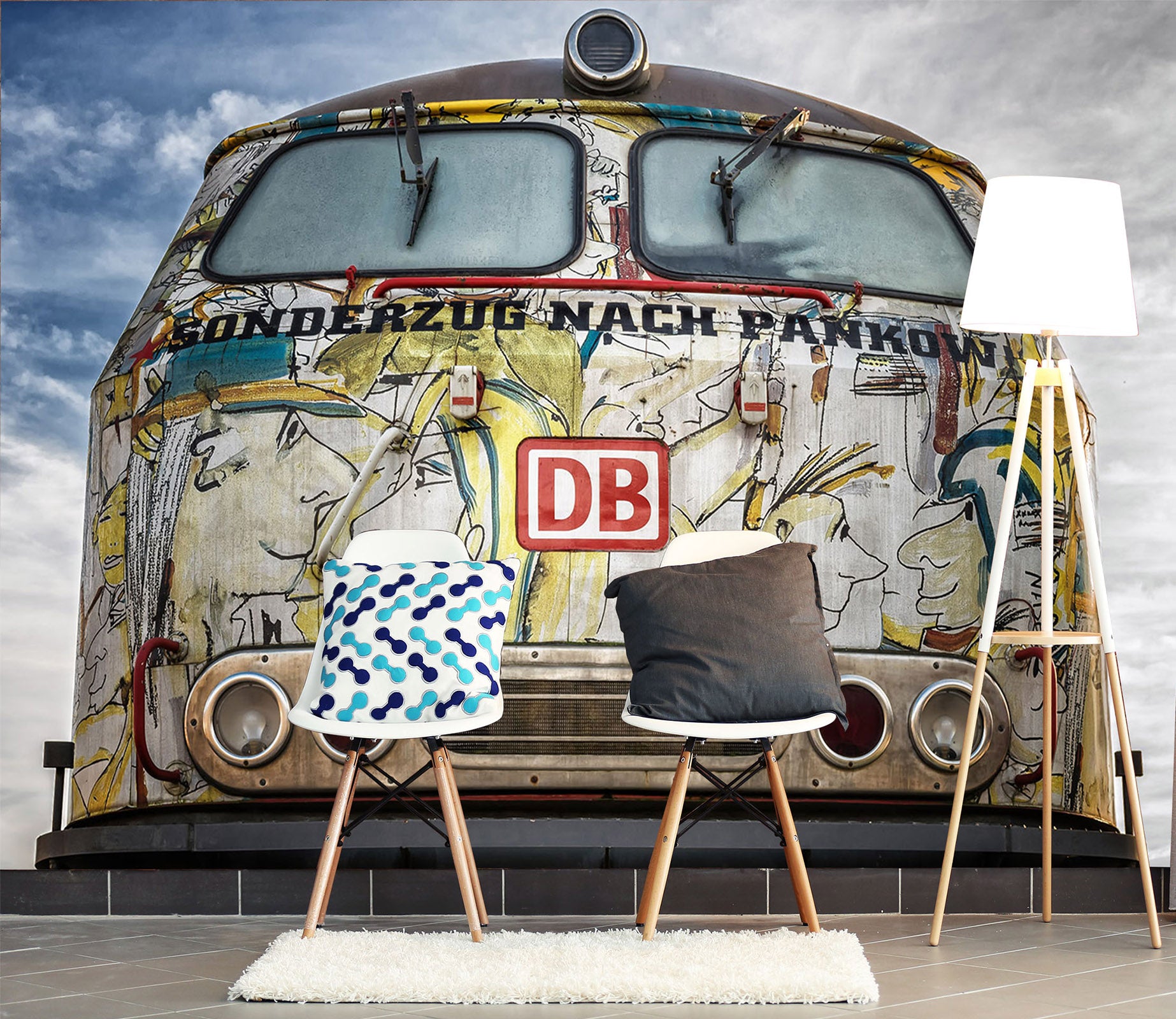 3D Old Car Doodle 075 Vehicle Wall Murals