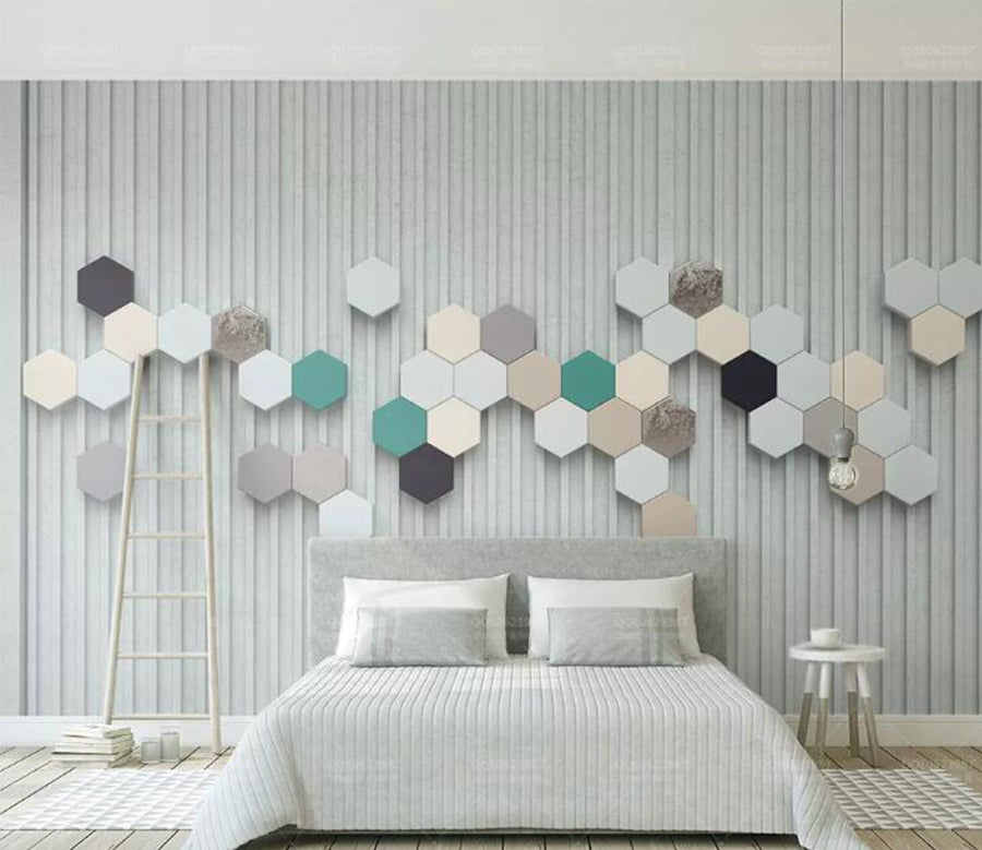 3D Color Polygon WC234 Wall Murals