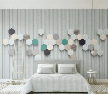 3D Color Polygon WC234 Wall Murals