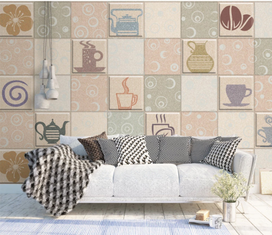 3D Cup Kettle WC1113 Wall Murals