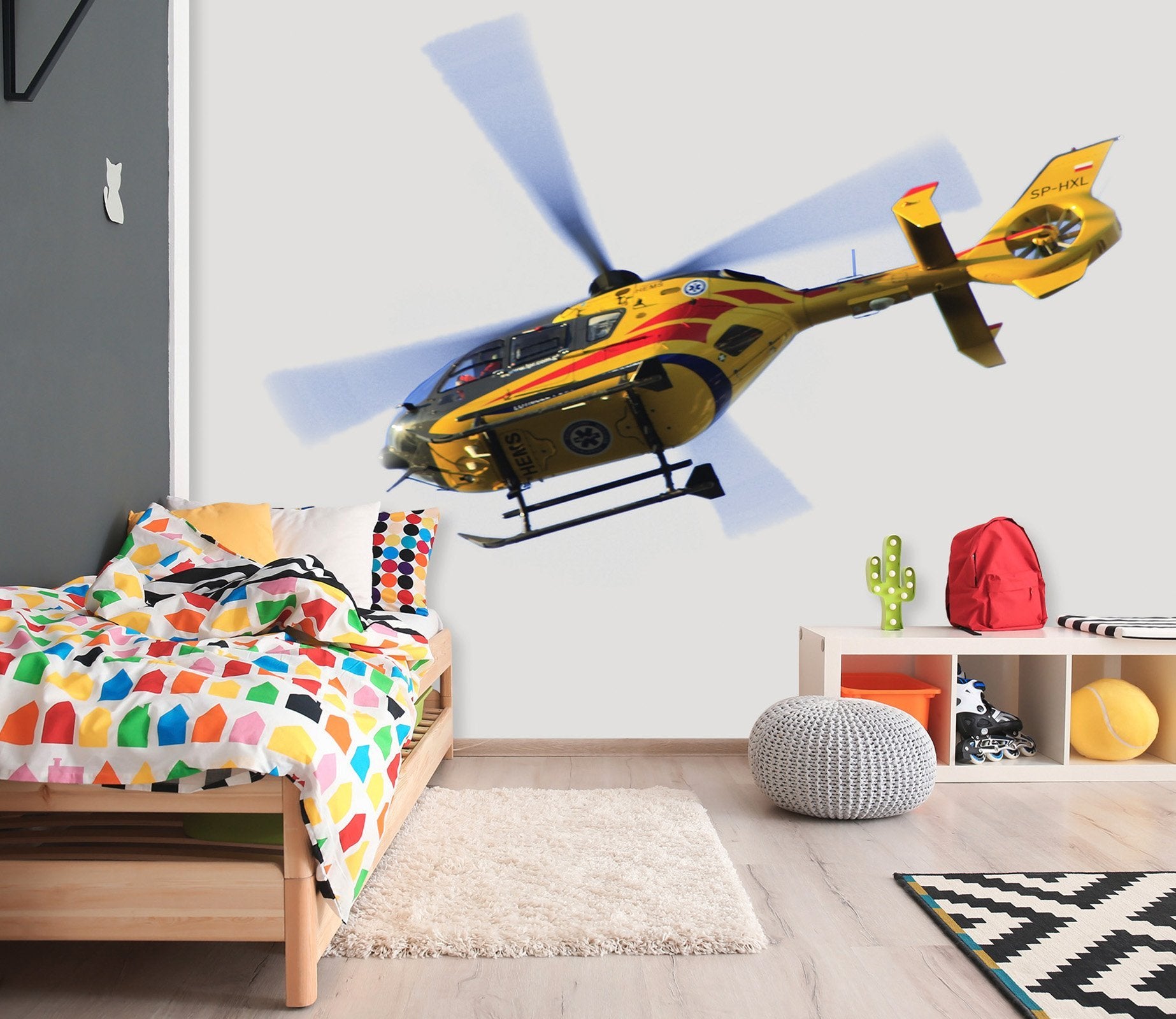 3D Yellow Helicopter 0178 Vehicles Wallpaper AJ Wallpaper 