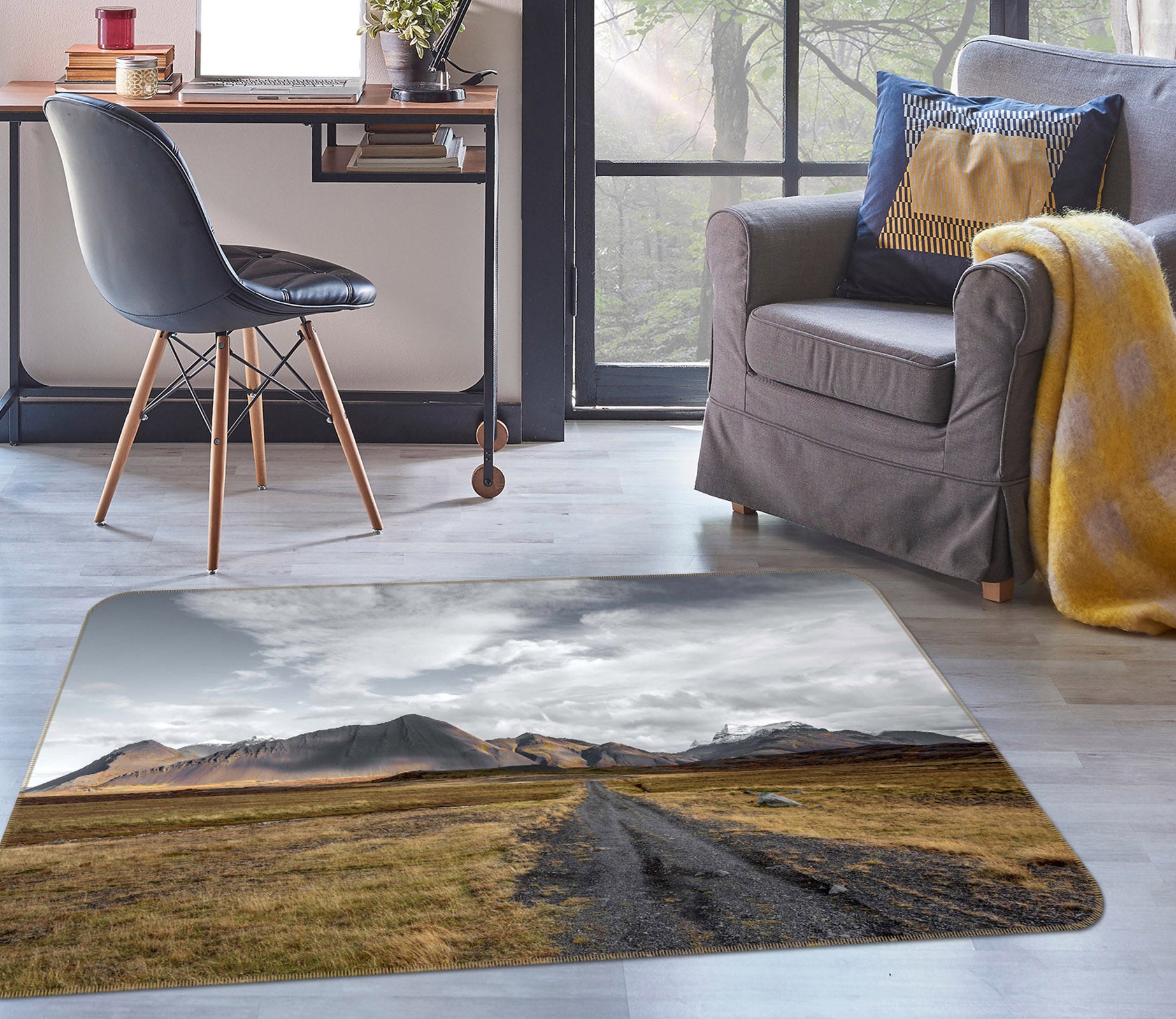 3D Prairie Path 1118 Marco Carmassi Rug Non Slip Rug Mat