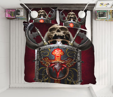 3D Metal Armor Skull 4086 Tom Wood Bedding Bed Pillowcases Quilt