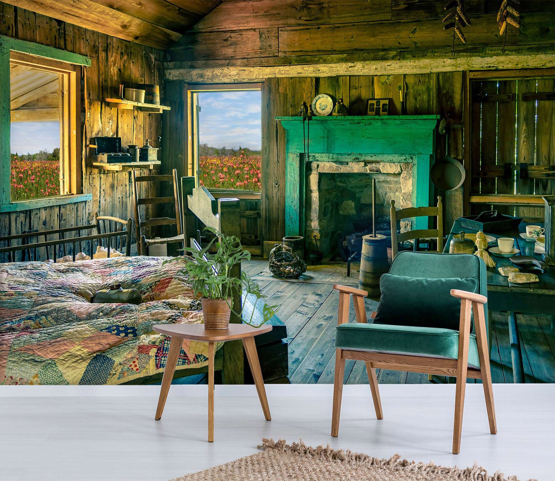 3D Outdoor Cabin 5234 Beth Sheridan Wall Mural Wall Murals