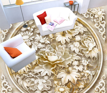 3D Elegant Flowers 144 Floor Mural  Self-Adhesive Sticker Bathroom Non-slip Waterproof Flooring Murals