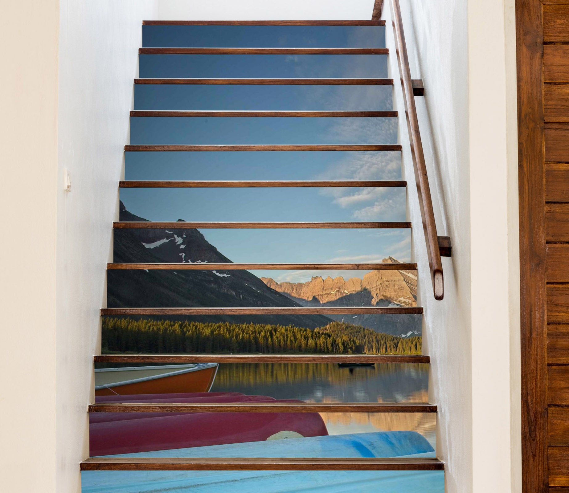 3D Mountain River Boat 9909 Kathy Barefield Stair Risers