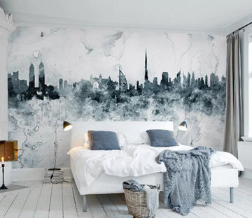 3D City Pattern WC209 Wall Murals