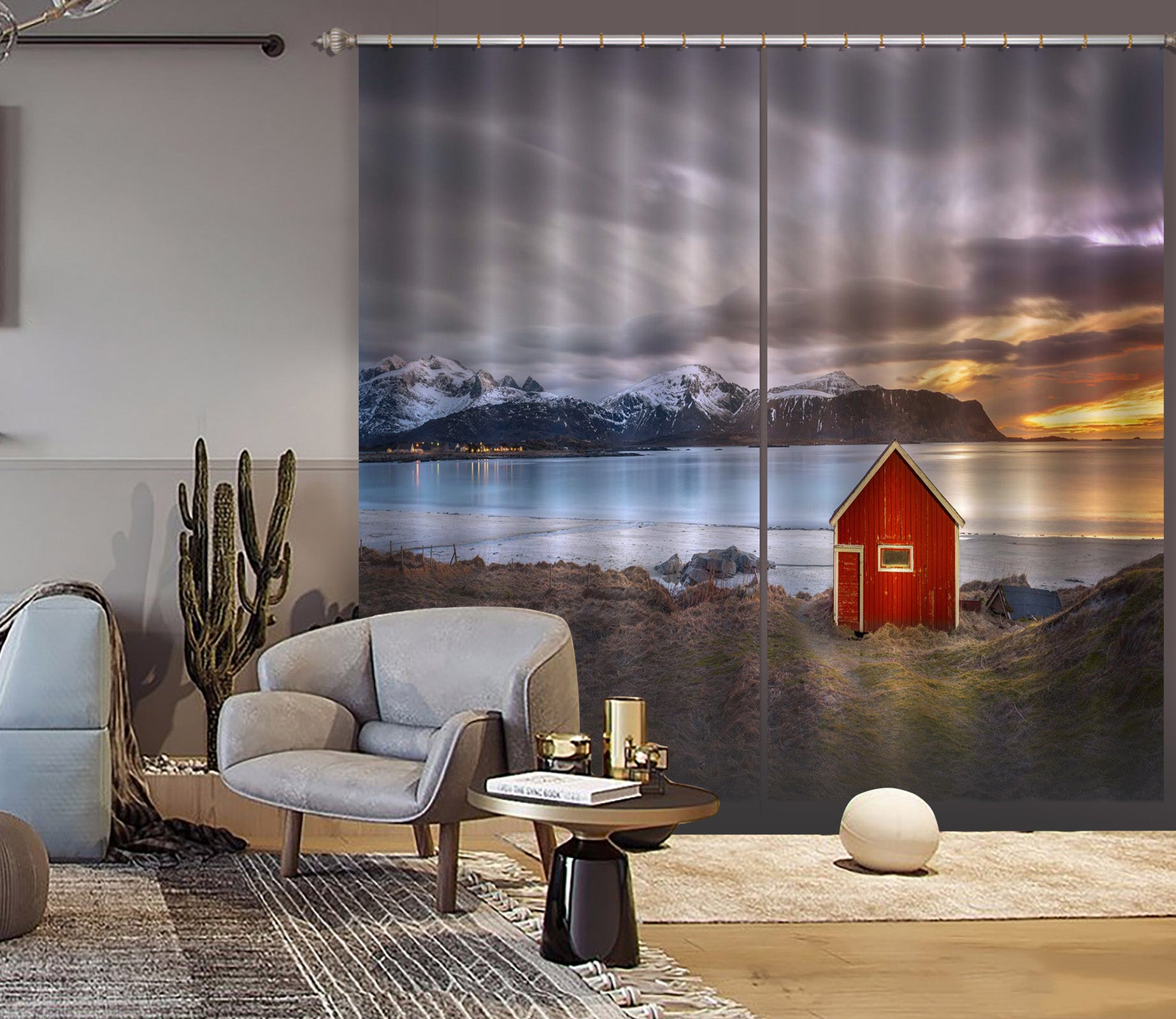 3D Red House 157 Marco Carmassi Curtain Curtains Drapes