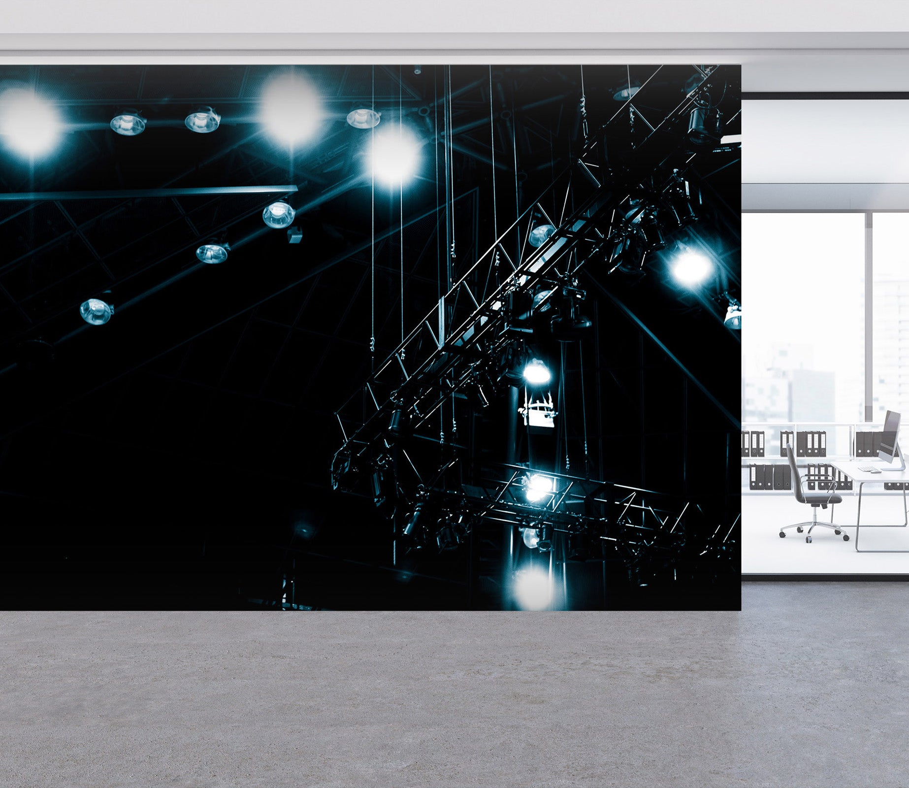 3D Steel Frame Lighting 109 Noirblanc777 Wall Mural Wall Murals