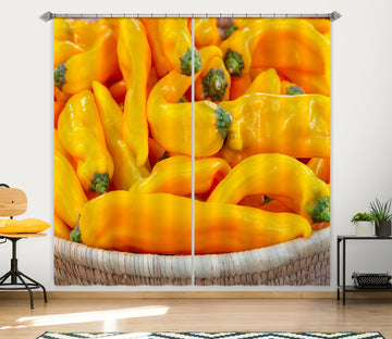3D Yellow Chili 6555 Assaf Frank Curtain Curtains Drapes