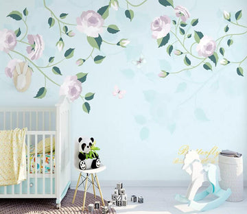 3D Flower Leaves WC18 Wall Murals Wallpaper AJ Wallpaper 2 