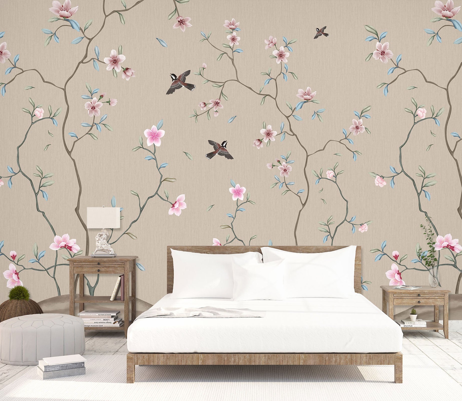 3D Flower Bird 1453 Wall Murals