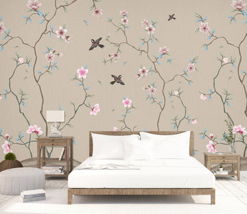 3D Flower Bird 1453 Wall Murals
