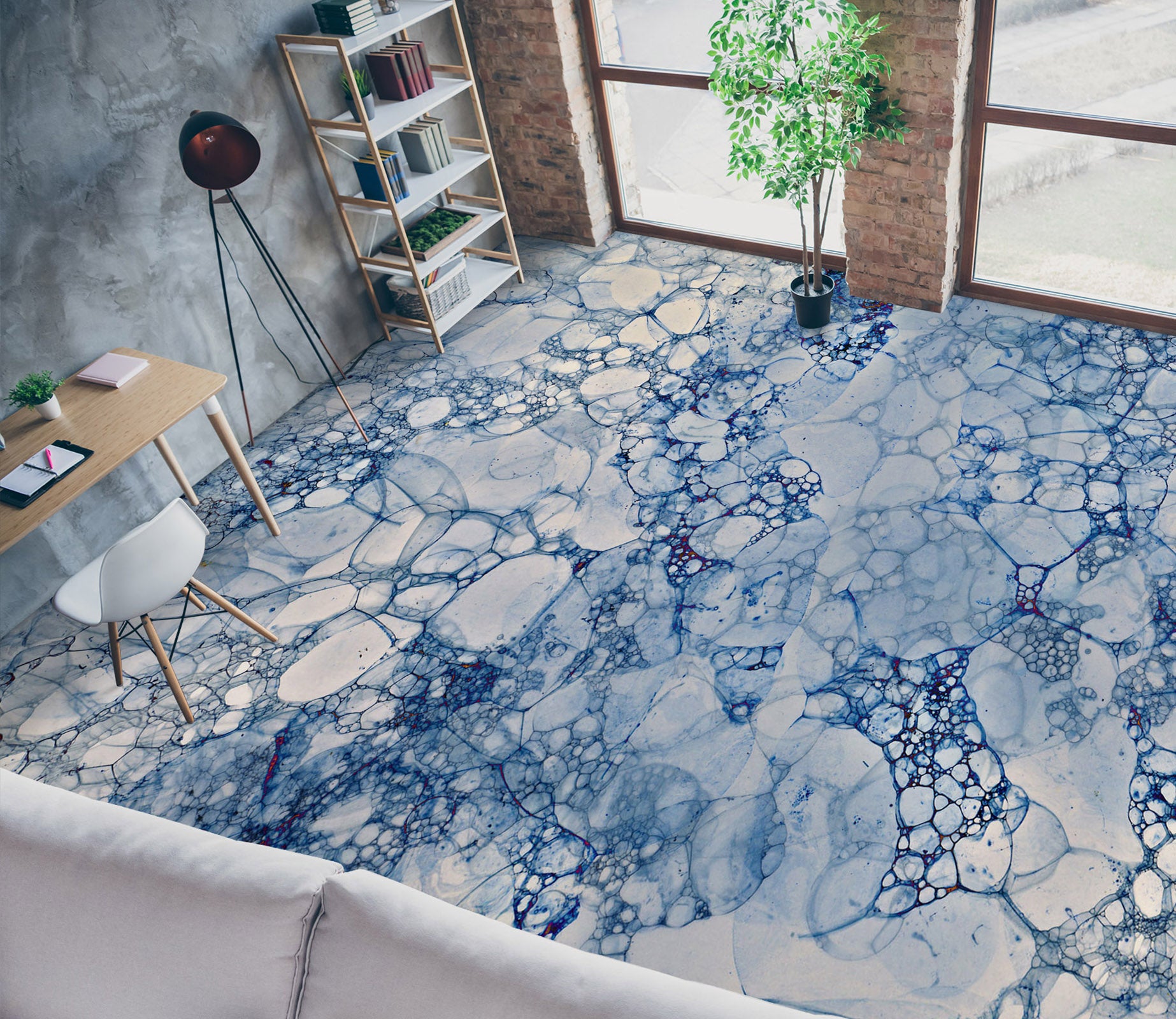 3D Blue Lines Connected 524 Floor Mural  Wallpaper Murals Rug & Mat Print Epoxy waterproof bath floor