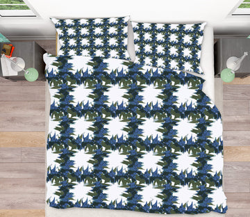 3D Blue Plaid Flower Vine 109119 Kashmira Jayaprakash Bedding Bed Pillowcases Quilt